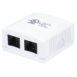 Grainger Surface Mount Box Cat6 2P White