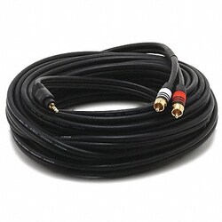 Grainger A/V Cable 3.5mm(M)/2 RCA(M) 35ft