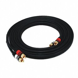 Grainger A/V Cable 2 RCA M/M 12ft, Quantity: Each of 1