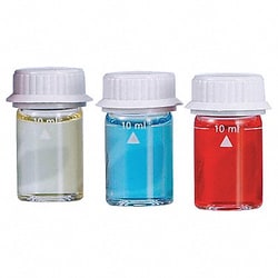 Grainger Round Plastic Vials 10 mm w/Lid PK12