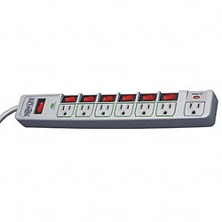 Grainger Surge Protector Strip 7 Outlet Gray