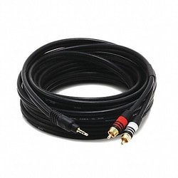 Grainger&nbsp;A/V Cable 3.5mm(M)/2 RCA(M) 25ft