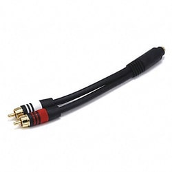Grainger&nbsp;A/V Cable 3.5mm(F)/2 RCA(M) 6inch
