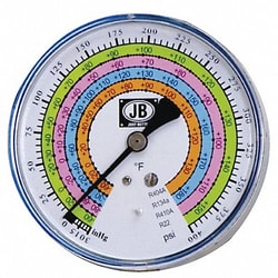Grainger&nbsp;Gauge 4 In Dia Low Side Blue 400 psi