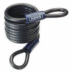 Grainger Coiled Security Cable Black, Quantity: Each of 1