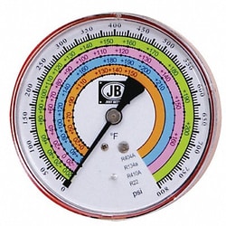 Grainger&nbsp;Gauge 4 In Dia High Side Red 800 psi