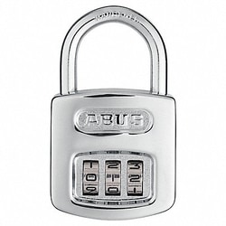 Grainger Combination Padlock 2in Rectangle Silver
