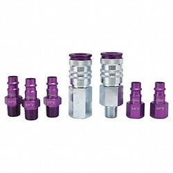 Grainger Hi Flow Purple Coupler/Plug Kit, Quantity: Each of 1