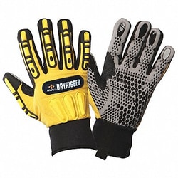Grainger Anti-Vibration Gloves L Black/Yellow PR