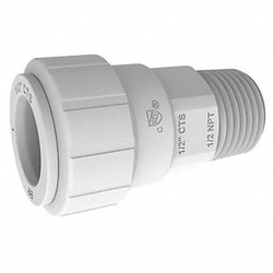 Grainger Connector 1/2 CTS x 3/4 NPT White, Quantity: Each of 1