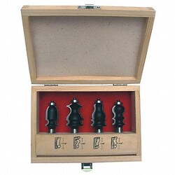Grainger&nbsp;Router Bit Set 4 Pc Carbide Tipped