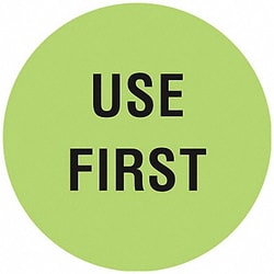 Grainger&nbsp;D6073 Inventory Control Label Use First PK1000