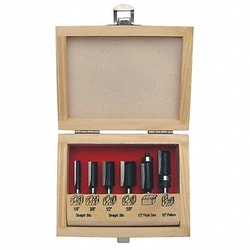 Grainger Router Bit Set 6 Pc Carbide Tipped, Quantity: Each of 1