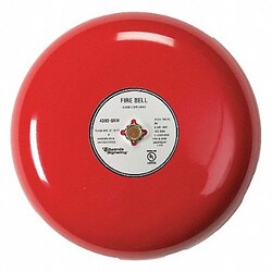 Grainger Fire Bell Red 8 In.