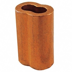 Grainger Wire Rope Oval Sleeve 1/4 in Copper