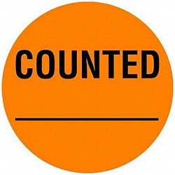 Grainger&nbsp;D6074 Inventory Control Label Orange PK1000