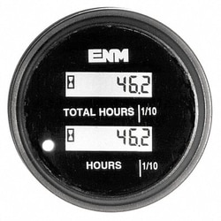 Grainger DC Hour Meter LCD Round Resettable