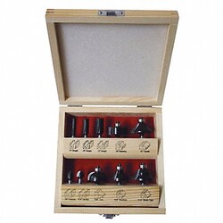 Grainger Router Bit Set 10 Pc Carbide Tipped, Quantity: Each of 1
