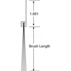 MSC GARAGE DOOR BRUSHSEAL, Quantity: Each of 1