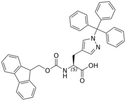 STA PHARMACEUTICAL US LLC&nbsp;Fmoc-L-4-Pyrazole(1N-Trt)-OH | 10 g | InChIKey WEJSJWSBQFCCJD-QNGWXLTQSA-N | MW 619.721