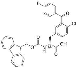 STA PHARMACEUTICAL US LLC&nbsp;(S)-2-((((9H-fluoren-9-yl)methoxy)carbonyl)amino)-3-(4-chloro-3-(4-fluorobenzoyl)phenyl)propanoic acid | 1 g | InChIKey SARLQNVFLTZKIM-NDEPHWFRSA-N | MW 543.975
