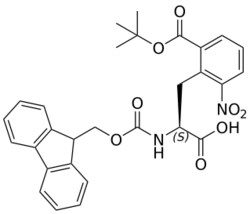 STA PHARMACEUTICAL US LLC&nbsp;Fmoc-L-Phe(2NO2-6COOtBu)-OH | 5 g | InChIKey SCCJMBISFXSRGB-DEOSSOPVSA-N | MW 532.549