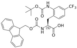 STA PHARMACEUTICAL US LLC&nbsp;Fmoc-L-Phe(2NHBoc-4CF3)-OH | 25 g | InChIKey SNFGBJRYIUPVMC-VWLOTQADSA-N | MW 570.565