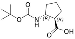 STA PHARMACEUTICAL US LLC&nbsp;(1R,2R)-2-((tert-Butoxycarbonyl)amino)cyclopentanecarboxylic acid | 10 g | CAS 245115-25-7 | InChIKey BUEPEVBYNBQNED-HTQZYQBOSA-N