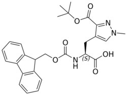 STA PHARMACEUTICAL US LLC&nbsp;Fmoc-L-4-Pyrazole(1N-Me-3COOtBu)-OH | 100 g | InChIKey NXGLUTPBPPYCDW-QFIPXVFZSA-N | MW 491.544