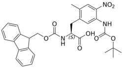 STA PHARMACEUTICAL US LLC&nbsp;Fmoc-L-Phe(2Me-4NO2-5NHBoc)-OH | 100 g | InChIKey DHIYUFNIRFLOST-VWLOTQADSA-N | MW 561.591