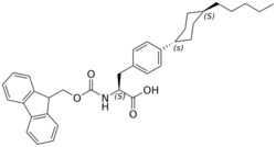 STA PHARMACEUTICAL US LLC&nbsp;(S)-2-((((9H-fluoren-9-yl)methoxy)carbonyl)amino)-3-(4-((1s,4S)-4-pentylcyclohexyl)phenyl)propanoic acid | 25 g | InChIKey KLJXSMVKYKEORL-CWAYLNQUSA-N | MW 539.716