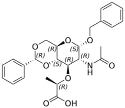 STA PHARMACEUTICAL US LLC&nbsp;(2R)-2-{[(2S,3R,4R,5S,6R)-2,5-bis(benzyloxy)-6-[(benzyloxy)methyl]-3-acetamidooxan-4-yl]oxy}propanoic acid | 1 g | CAS 73089-68-6 | InChIKey JPPMVSNCFXDOJX-OPTNLNNFSA-N