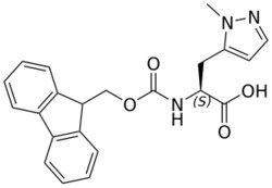STA PHARMACEUTICAL US LLC&nbsp;Fmoc-L-5-Pyrazole(1N-Me)-OH | 1 g | InChIKey AWRMTMJVGTYZGN-FQEVSTJZSA-N | MW 391.427