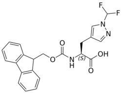 STA PHARMACEUTICAL US LLC&nbsp;Fmoc-L-4-pyrazole(1-CHF2)-OH | 25 g | InChIKey AMABDFJILCGYJW-IBGZPJMESA-N | MW 427.408