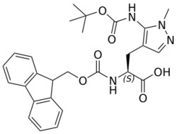 STA PHARMACEUTICAL US LLC&nbsp;Fmoc-L-4-Pyrazole(2N-Me-3NHBoc)-OH | 1 g | InChIKey MUFCEYATWUHQLW-QFIPXVFZSA-N | MW 506.559