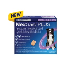 Med Vet International Nexgard Plus Parasite Protections, 33Lbs - 66Lbs, 3 Month Supply
