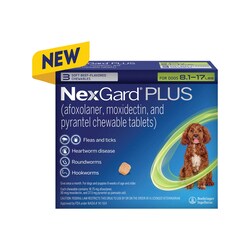 Med Vet International&nbsp;Nexgard Plus Parasite Protections, 8Lbs - 17Lbs, 3 Month Supply