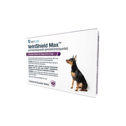 Med Vet International Vetrishield Max Chewable Tablets For Dogs, 6 To 12 Pounds, Purple Label, 6 Dose