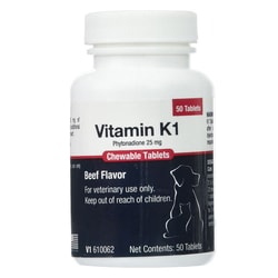 Med Vet International Vitamin K1 Chewable Tablets, 25mg, 50ct.