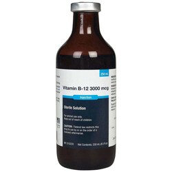Med Vet International&nbsp;Vitamin B12 Injection, 1000mcg, 250mL, Vet Label