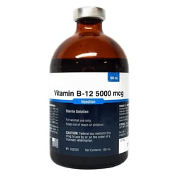 Med Vet International Vitamin B12 Injection, 5000mcg, 100mL, Vet Label,