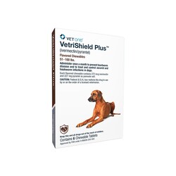 Med Vet International Vetrishield Plus Flavored Chewables For Dogs, 51 To 100 Pounds, Brown Label, 6 Dose