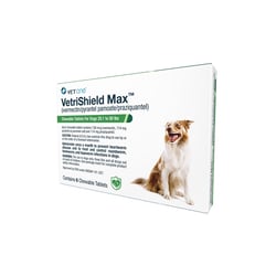 Med Vet International Vetrishield Max Chewable Tablets For Dogs, 25.1 To 50 Pounds, Green Label, 6 Dose