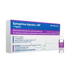 Med Vet International Epinephrine Injection 1mg/mL, 10X1mL Ampules