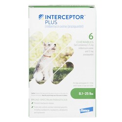 Med Vet International Interceptor Plus For Dogs, Green, 8.1-25Lb, 57mg,