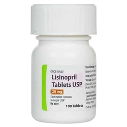 Med Vet International&nbsp;Lisinopril Usp Tablets, 20mg, 100ct