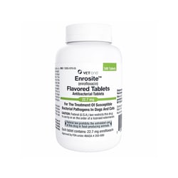 Med Vet International&nbsp;Enrosite (Enrofloxacin) Flavored Tablets, Antibacterial, 22.7mg, 500 Count