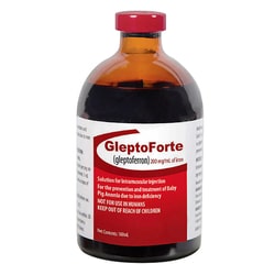 Med Vet International&nbsp;Gleptoforte Iron (Gleptoferron Injection) 200 mg/mL, 100 mL Bottle