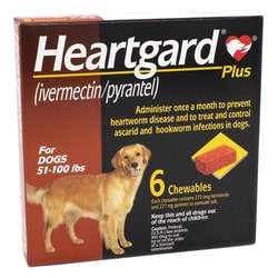 Med Vet International&nbsp;Heartgard Plus Chewables, Large Dogs 51-100 Lbs, 6 Doses