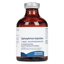 Med Vet International Epinephrine inj, 1:1000 Multi Dose Vial, Vet Use